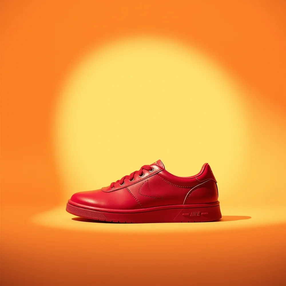 Ballerine Jasmin, chaussures femmes coloris rouge, présentée sur fond crème chaud