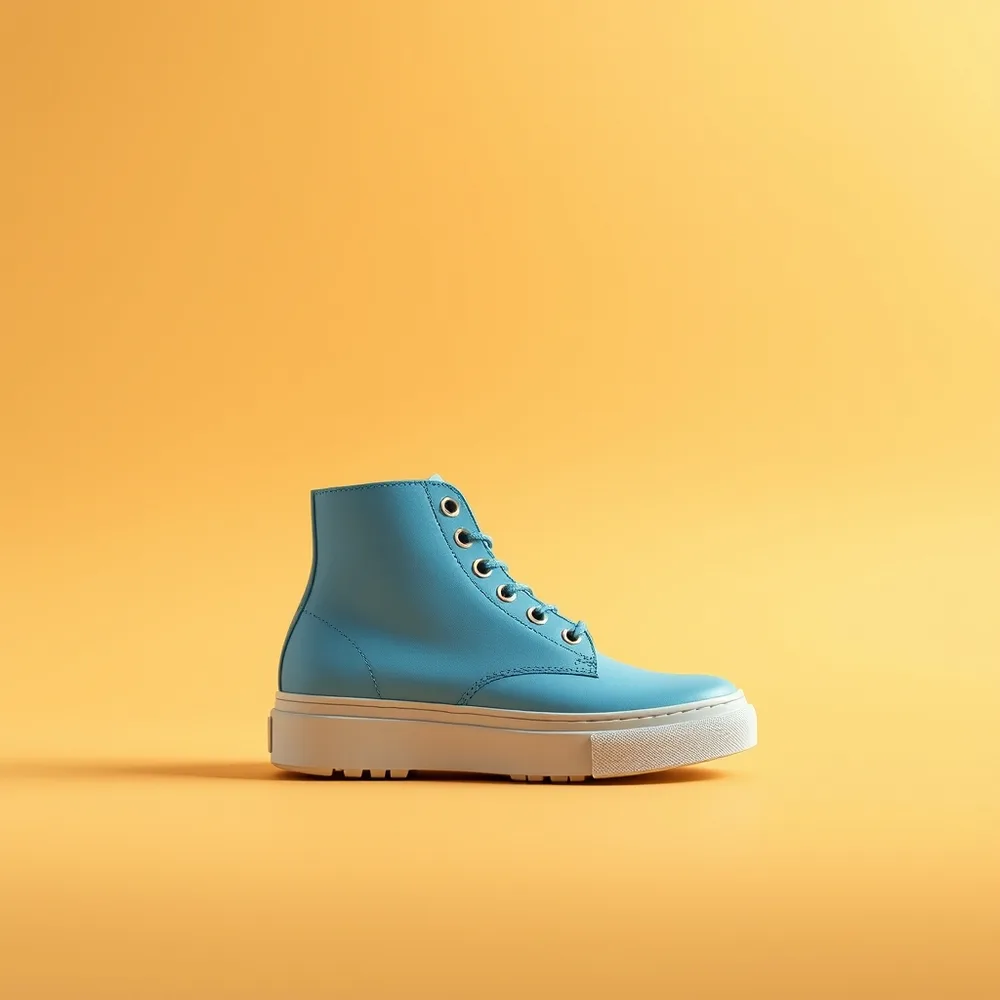 Bottine Hiver Kénitra, chaussure femme coloris bleu, présentée sur fond crème chaud