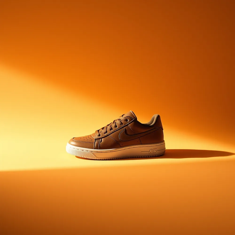 Combat Boxe, chaussures de boxe coloris marron, présentée sur fond crème chaud