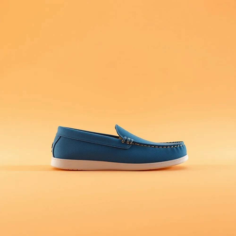 Cuir Habillé Rabat, chaussure homme habillé coloris bleu, présentée sur fond crème chaud