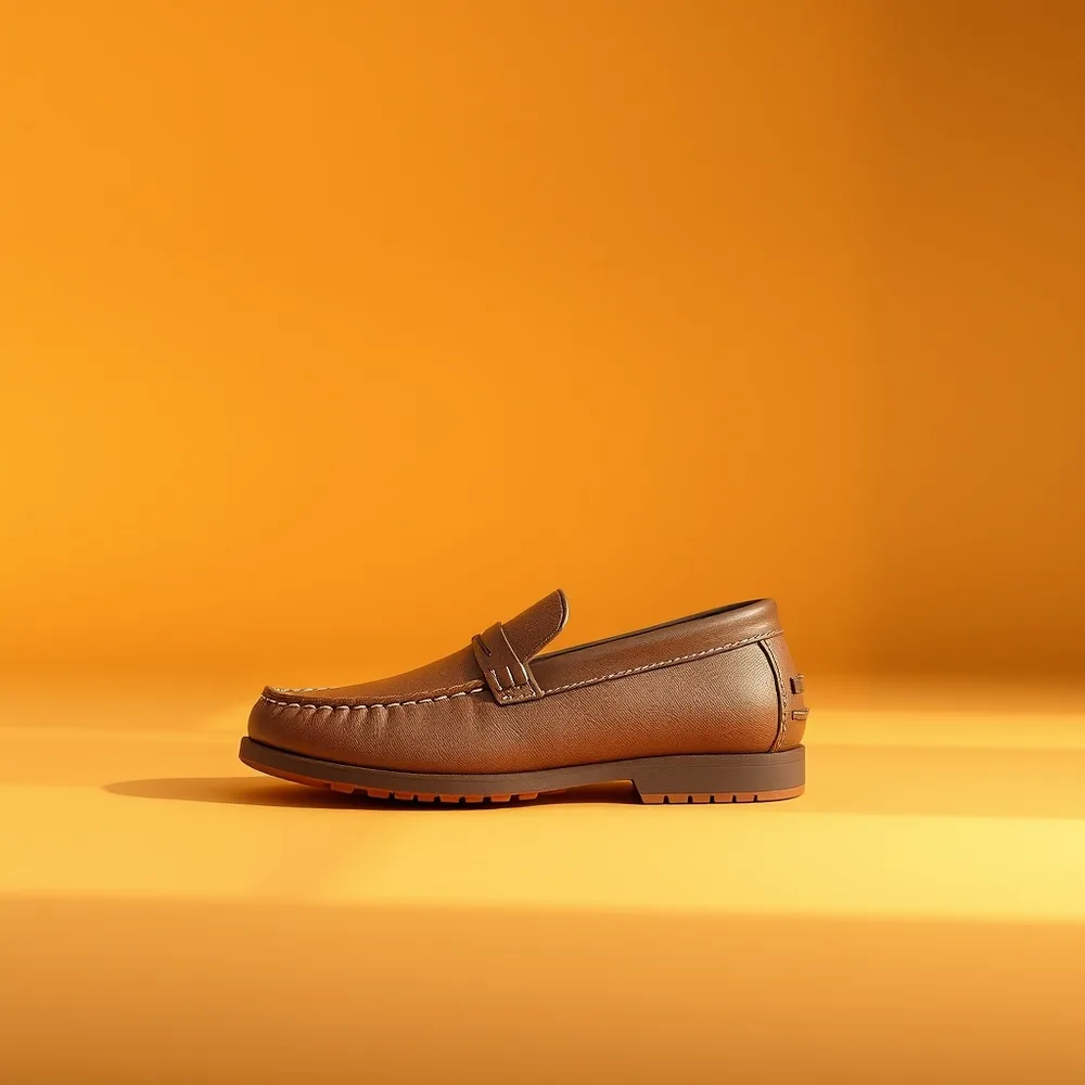 Cuir Habillé Rabat, chaussure homme habillé coloris marron, présentée sur fond crème chaud