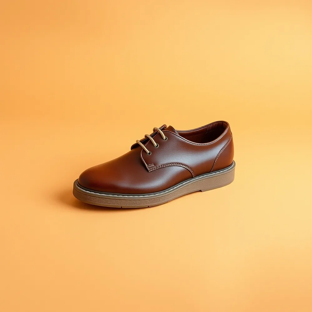 Escarpin Rif, chaussure femme coloris marron, présentée sur fond crème chaud
