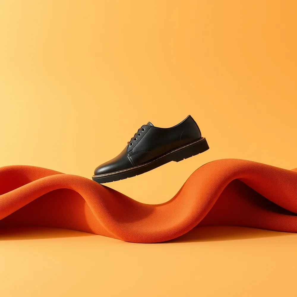 Escarpin Rif, chaussure femme coloris noir, présentée sur fond crème chaud