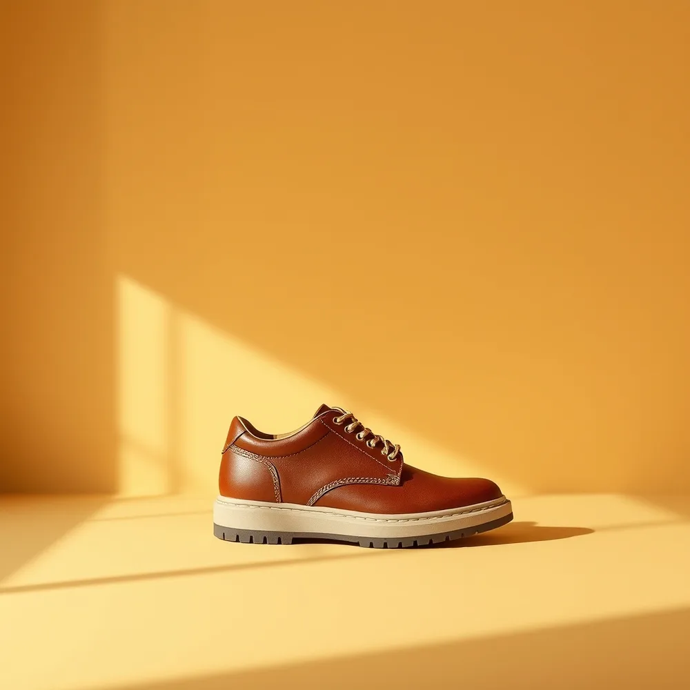 Hiver Kids, chaussures enfants coloris marron, présentée sur fond crème chaud