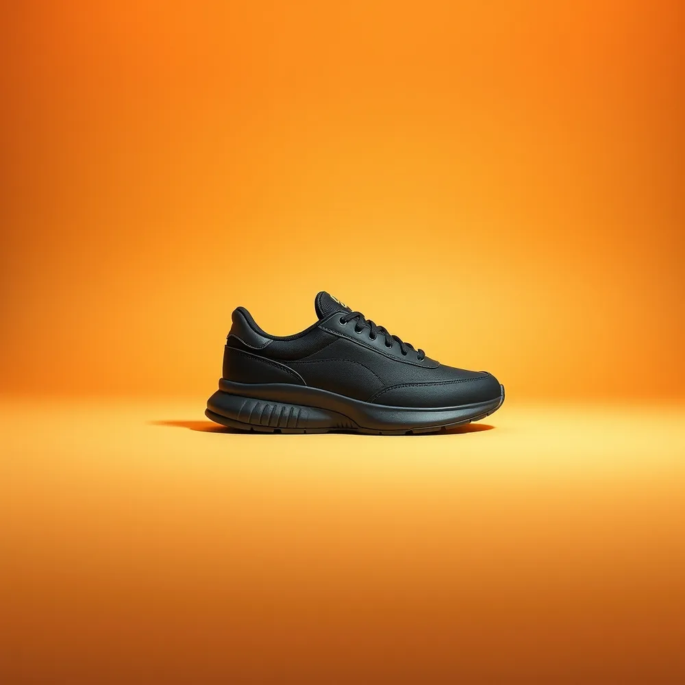 Mini Sahara, chaussure enfant coloris noir, présentée sur fond crème chaud