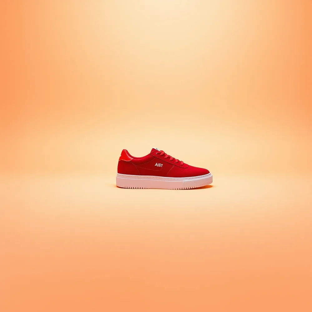 Plateforme Nova, chaussure plateforme femme coloris rouge, présentée sur fond crème chaud