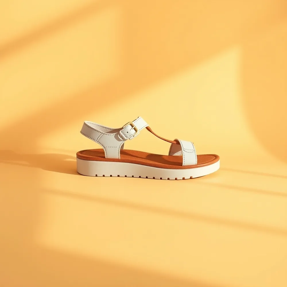 Sandale Éden, chaussures compensées femme coloris blanc, présentée sur fond crème chaud