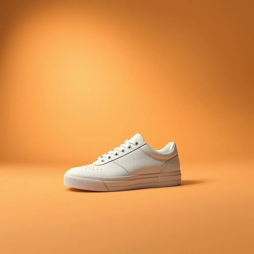 Street Skate, chaussure skate coloris blanc, présentée sur fond crème chaud