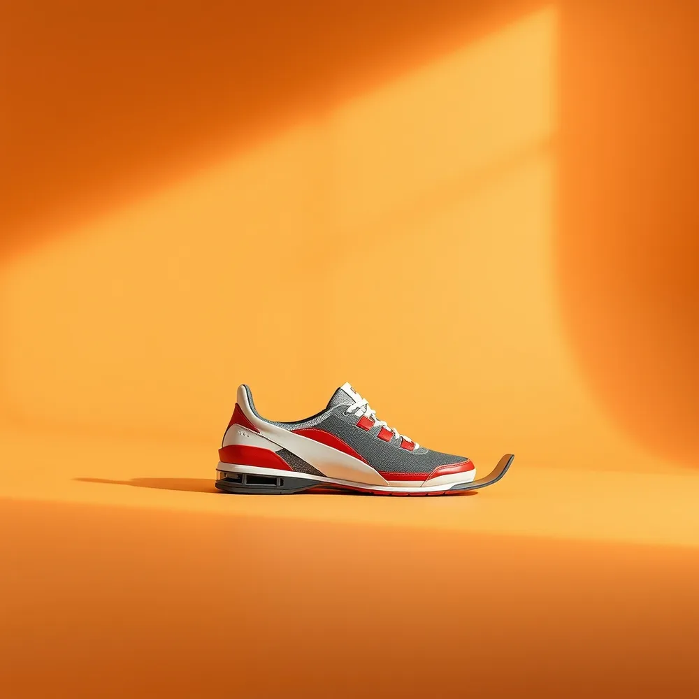 Alpin Homme, chaussure de ski coloris rouge, présentée sur fond crème chaud
