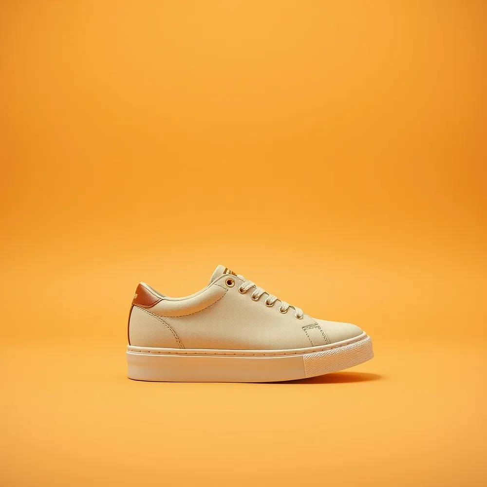 Street Gum, chaussure homme coloris sable, présentée sur fond crème chaud